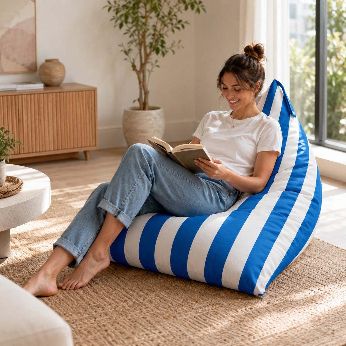 Pufa Pillow XL OXFORD Paski Kolorowe