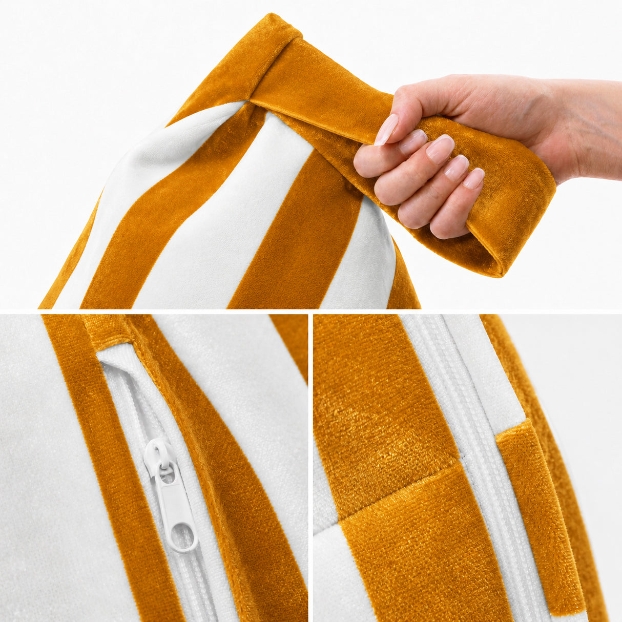 Pufa Pillow XL VELVET Paski Kolorowe
