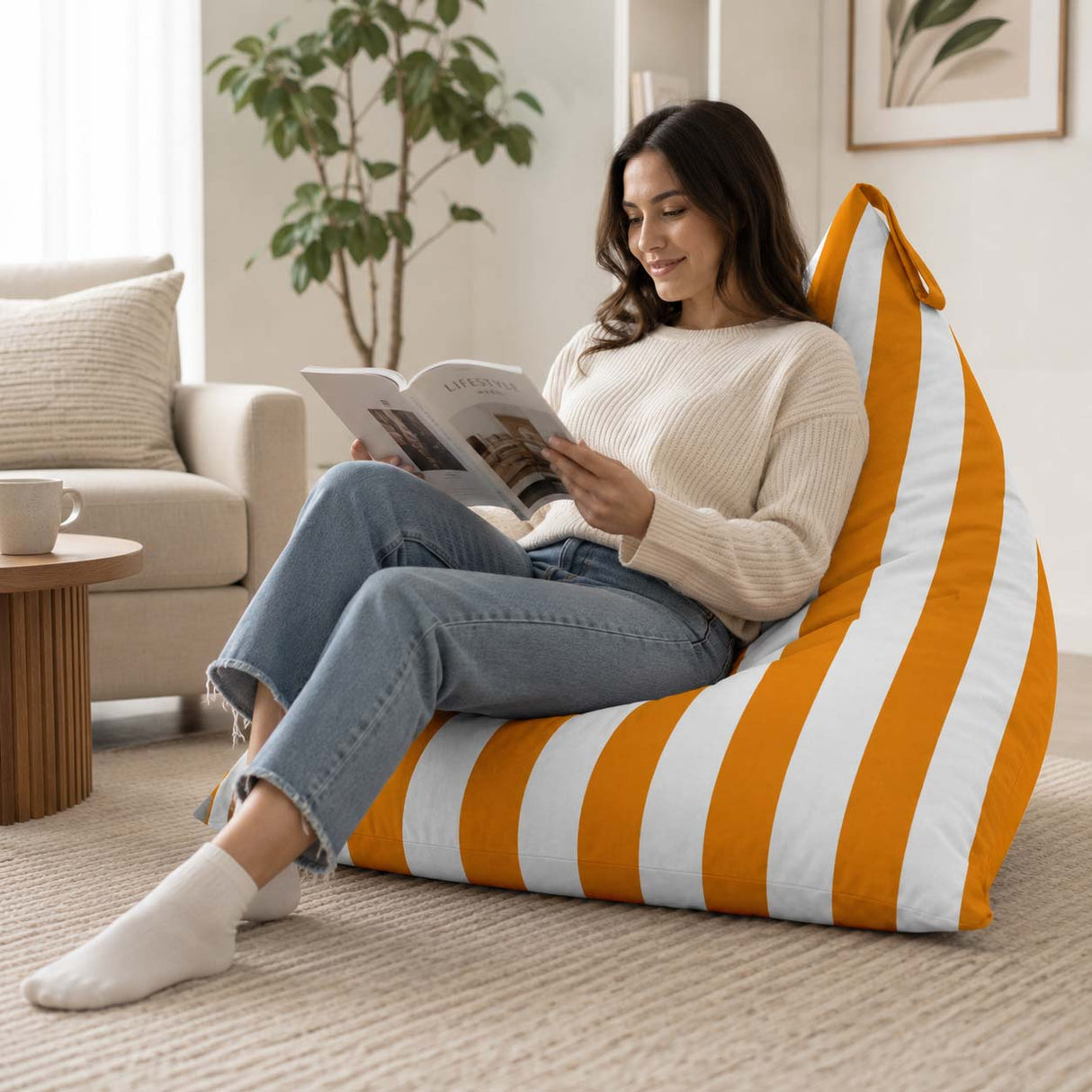 Pufa Pillow XL OXFORD Paski Kolorowe