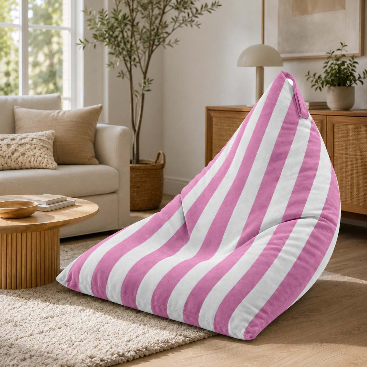 Pufa Pillow XL VELVET Paski Kolorowe