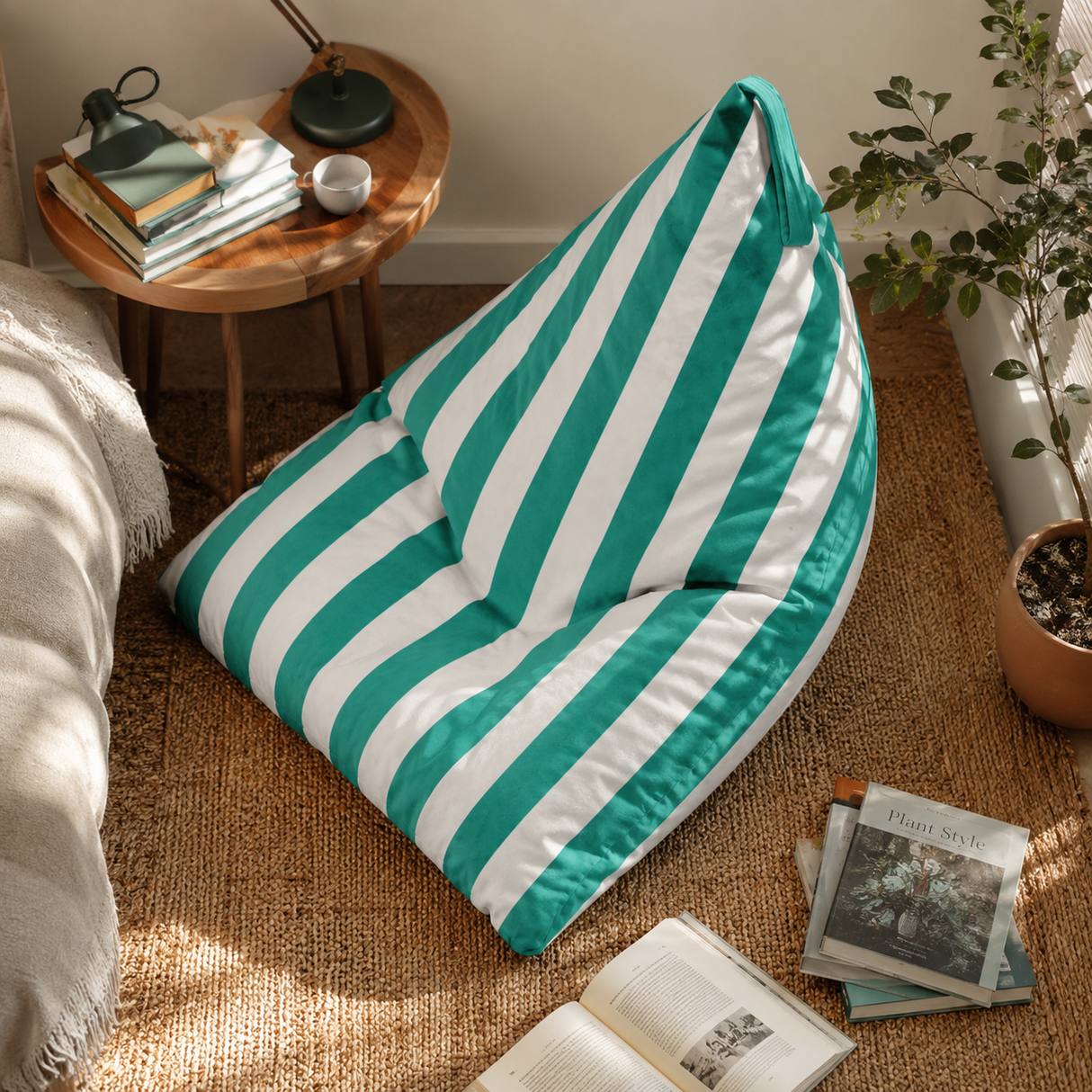 Pufa Pillow XL VELVET Paski Kolorowe