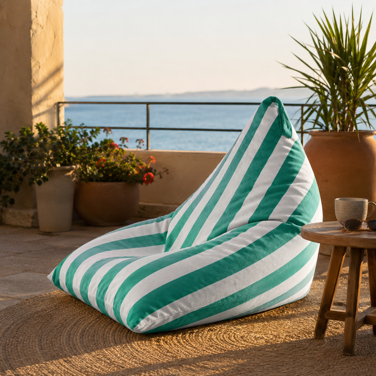 Pufa Pillow XL VELVET Paski Kolorowe