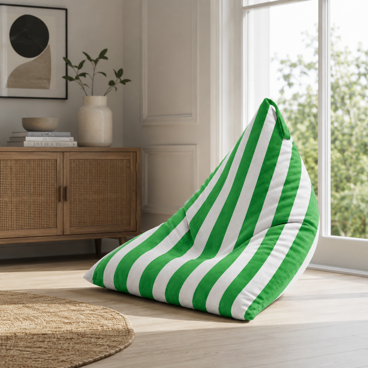 Pufa Pillow XL VELVET Paski Kolorowe