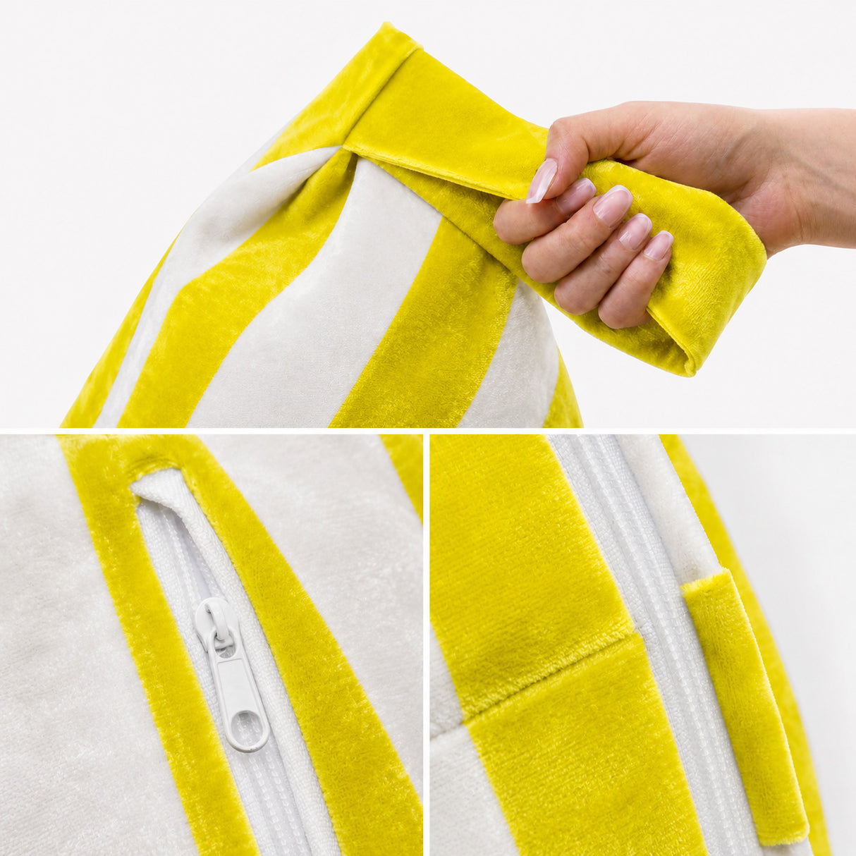 Pufa Pillow XL VELVET Paski Kolorowe
