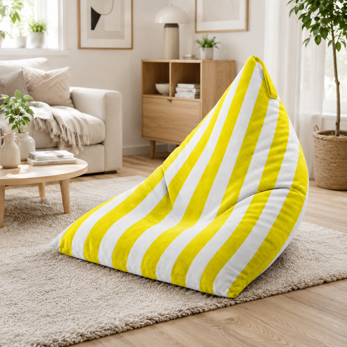 Pufa Pillow XL VELVET Paski Kolorowe