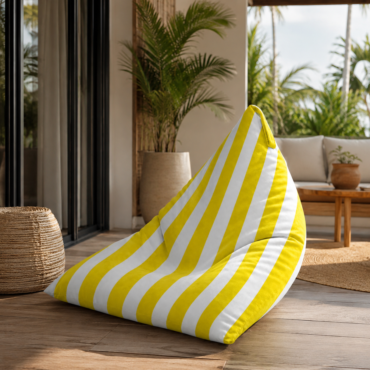 Pufa Pillow XL VELVET Paski Kolorowe