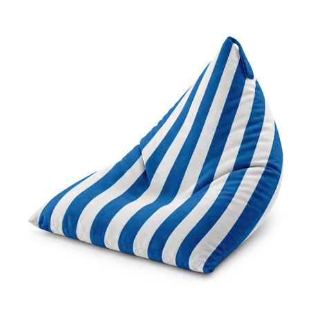 Pufa Pillow XL VELVET Paski Kolorowe Granatowy
