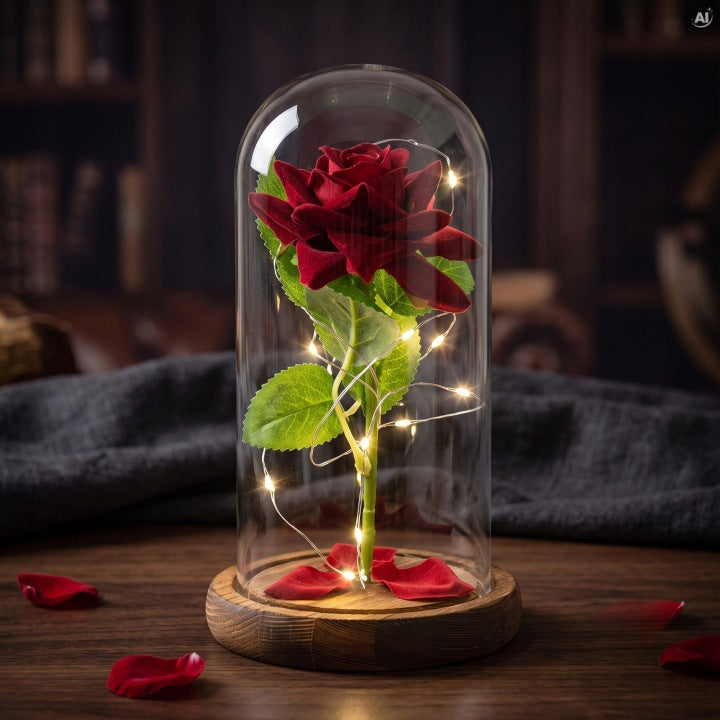 Everlasting Rose în sticlă LED luminos
