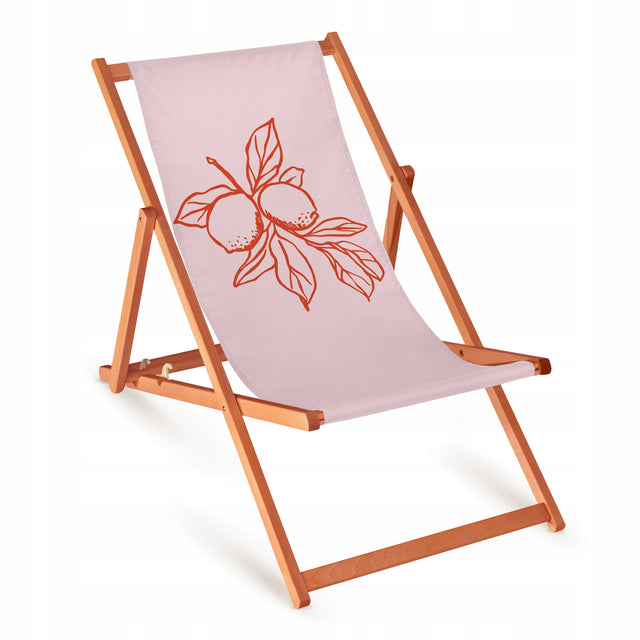 Leżak drewniany LEMON RED - Pomarańczowy Stelaż