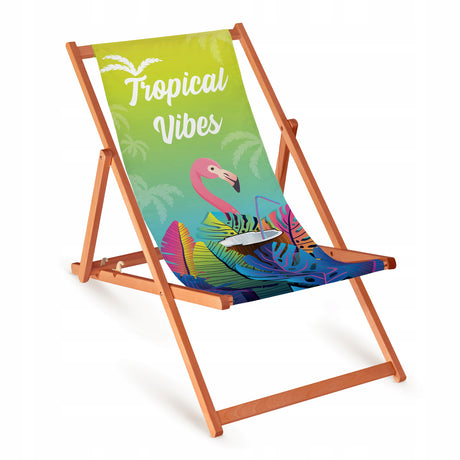 Leżak drewniany TROPICAL VIBES - Pomarańczowy Stelaż