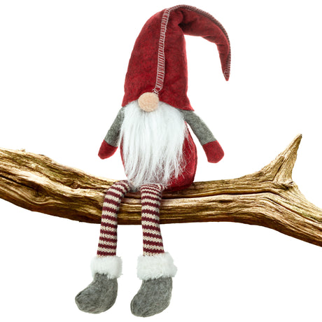 Gnom świąteczny Zielony Czerwony 49cm Czerwony