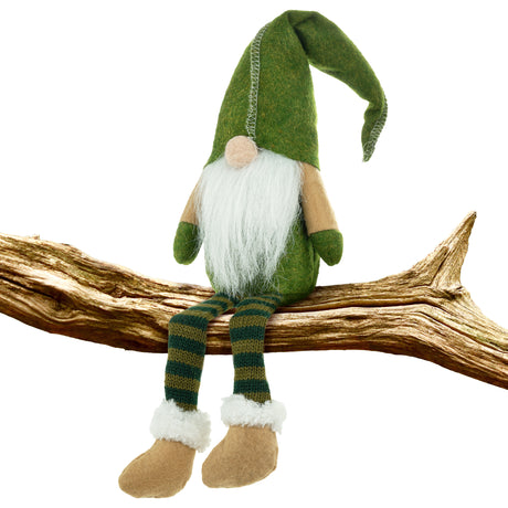 Gnom świąteczny Zielony Czerwony 49cm Zielony