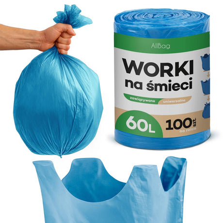 Duża rolka worków na śmieci WIĄZANE 60L