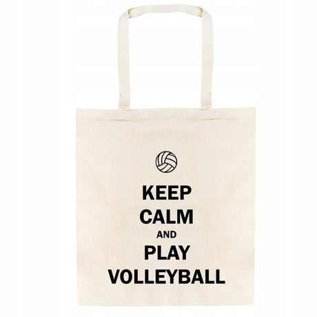 Bawełniana Torba Keep Calm and Play Volleyball Ecru 380x420mm