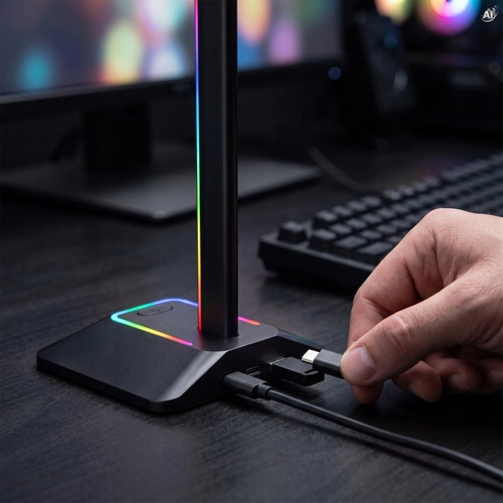 Stojak na słuchawki gamingowe RGB LED