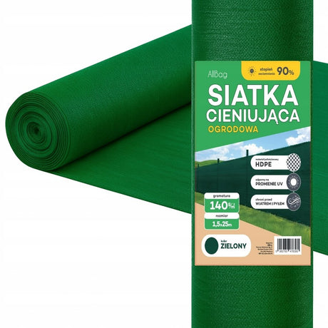 Zielona siatka maskująca na ogrodzenie 25 m UV 140g