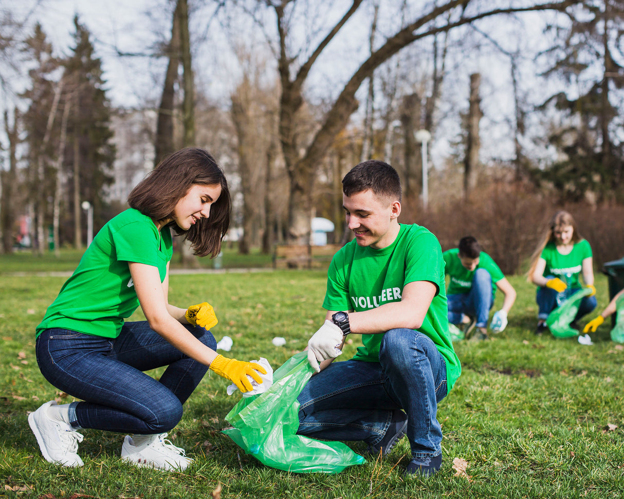 Zielone worki na śmieci z recyklingu 35 L