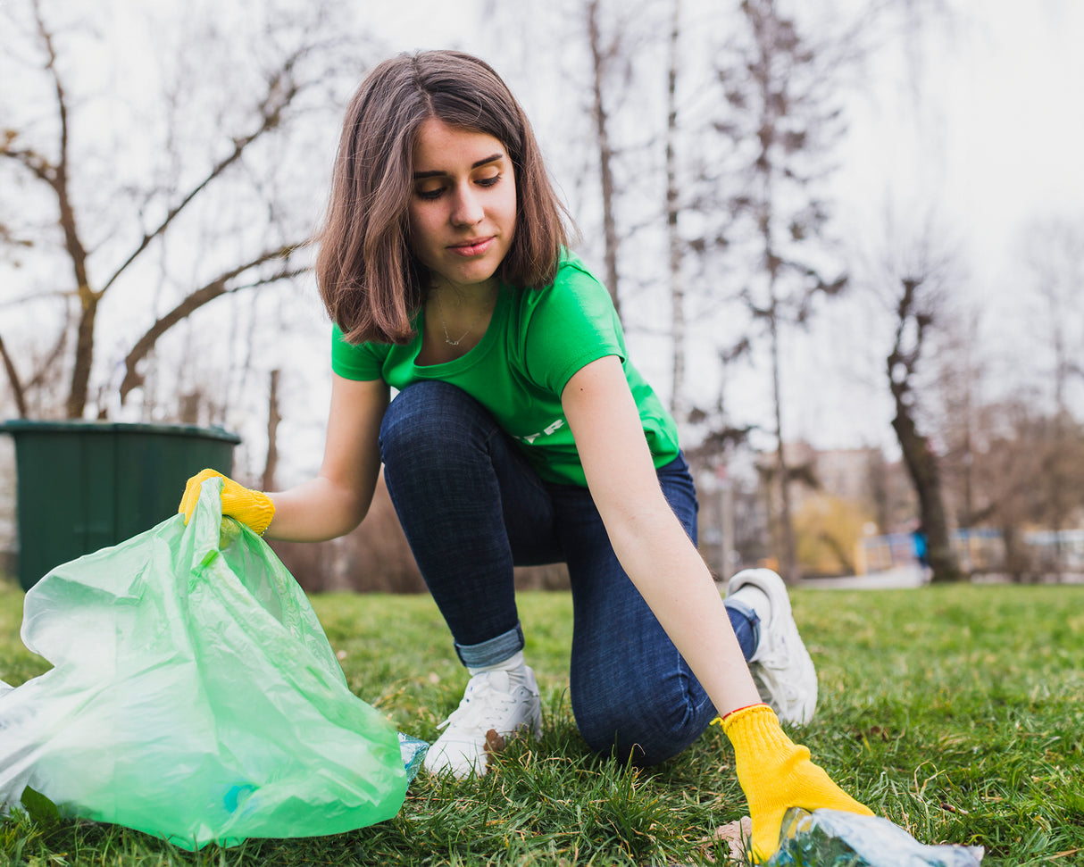 Zielone worki na śmieci z recyklingu 120 L