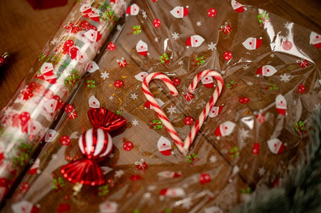 Świąteczny papier celofanowy transparenty