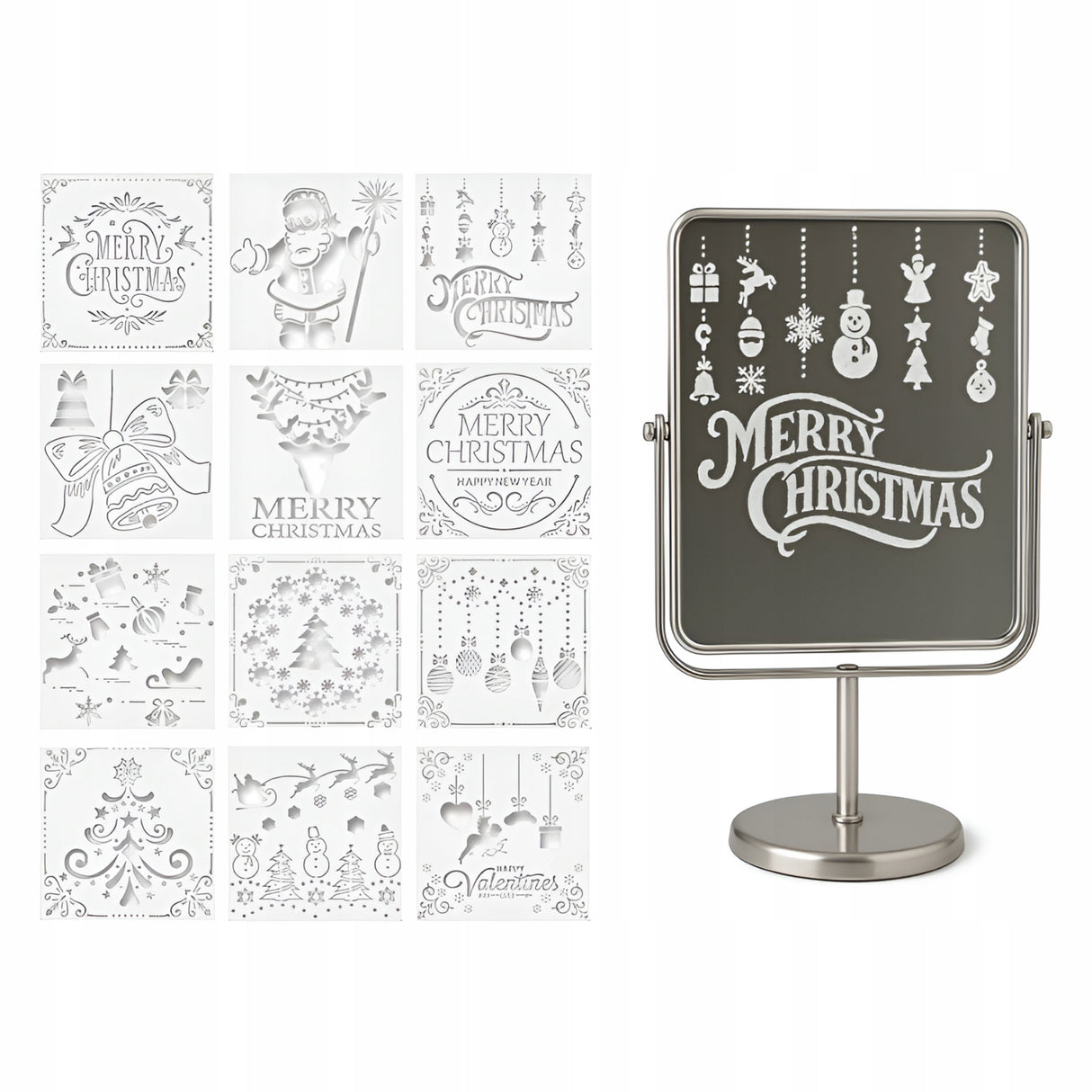 Szablony do sztucznego śniegu Merry Christmas