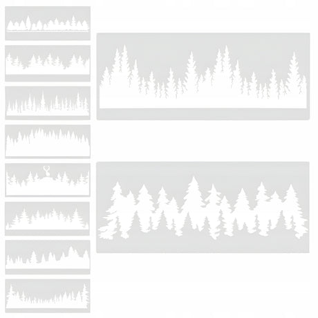 Szablony świąteczne do sztucznego śniegu z motywem lasu