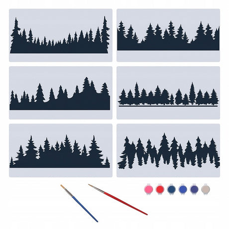 Szablony świąteczne do sztucznego śniegu z motywem lasu