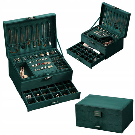 Szkatułka na biżuterię Butelkowa zieleń