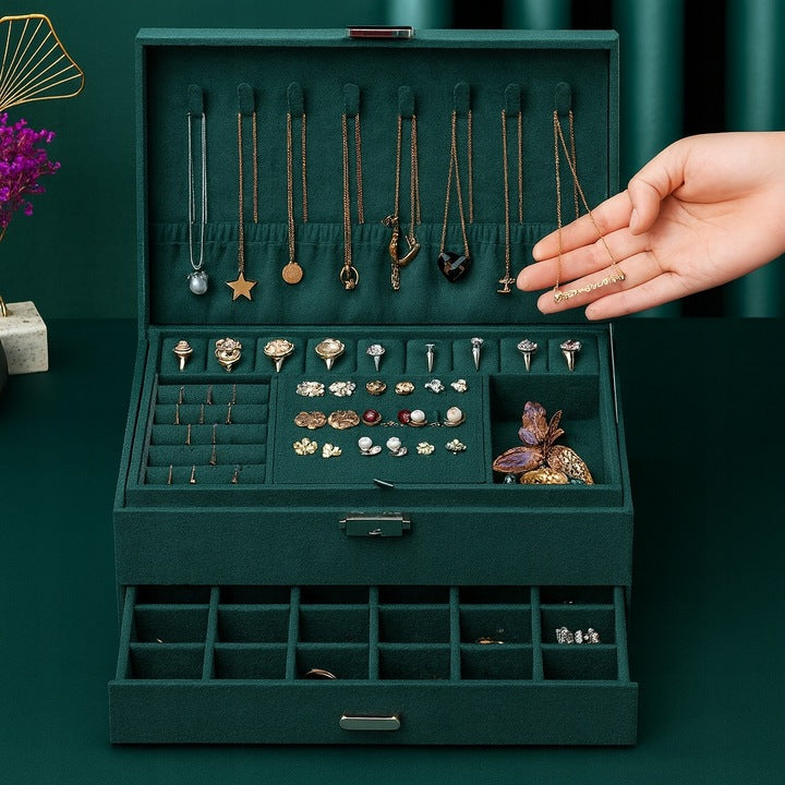 Szkatułka na biżuterię Butelkowa zieleń