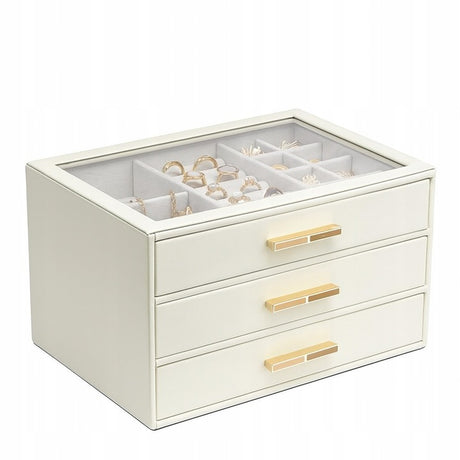 Szkatułka na biżuterię kremowa