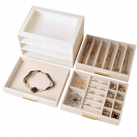 Szkatułka na biżuterię kremowa