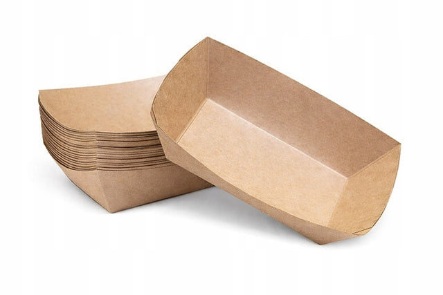 Tacka papierowa Kraft łódka głęboka 50 sztuk
