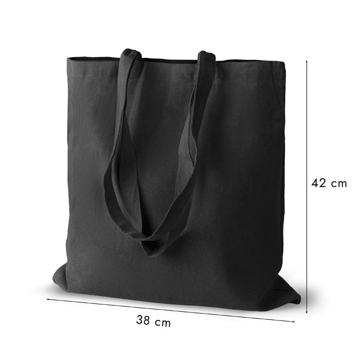 Torba Bawełniana 380x420mm Czarna Uchwyt: 70 cm