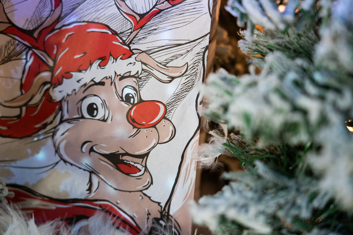 Torby papierowa świąteczne 180x80x360mm Para Reniferów 10szt.