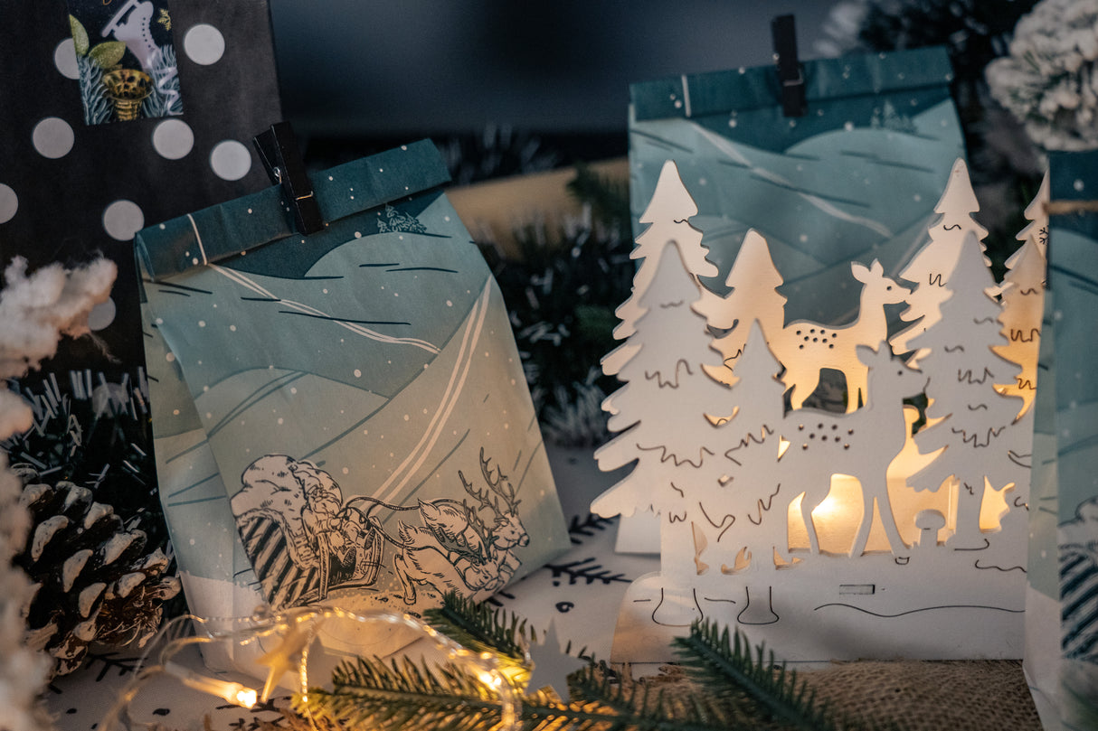 Torby papierowa świąteczne 120x50x220mm Choinka 25szt.