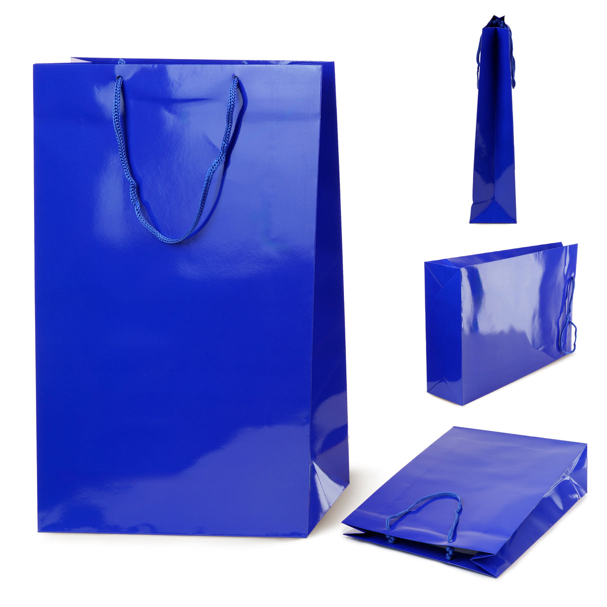 Torba laminowana z uchwytem sznurkowym 300x100x400mm Granatowa