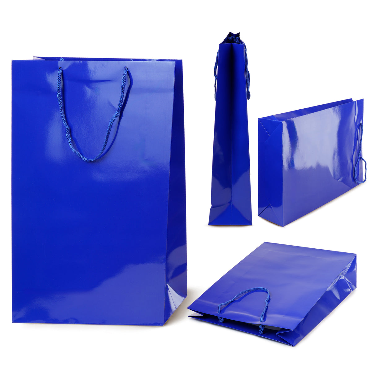 Torba laminowana z uchwytem sznurkowym 300x100x400mm Granatowa