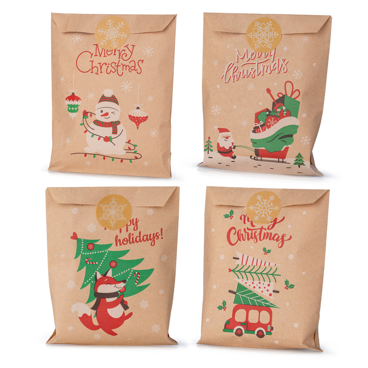 Papierowy kalendarz adwentowy 130x180mm Kraft z naklejkami