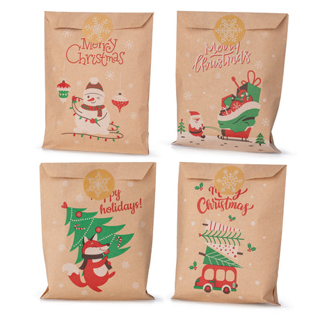 Papierowy kalendarz adwentowy 130x180mm Kraft z naklejkami