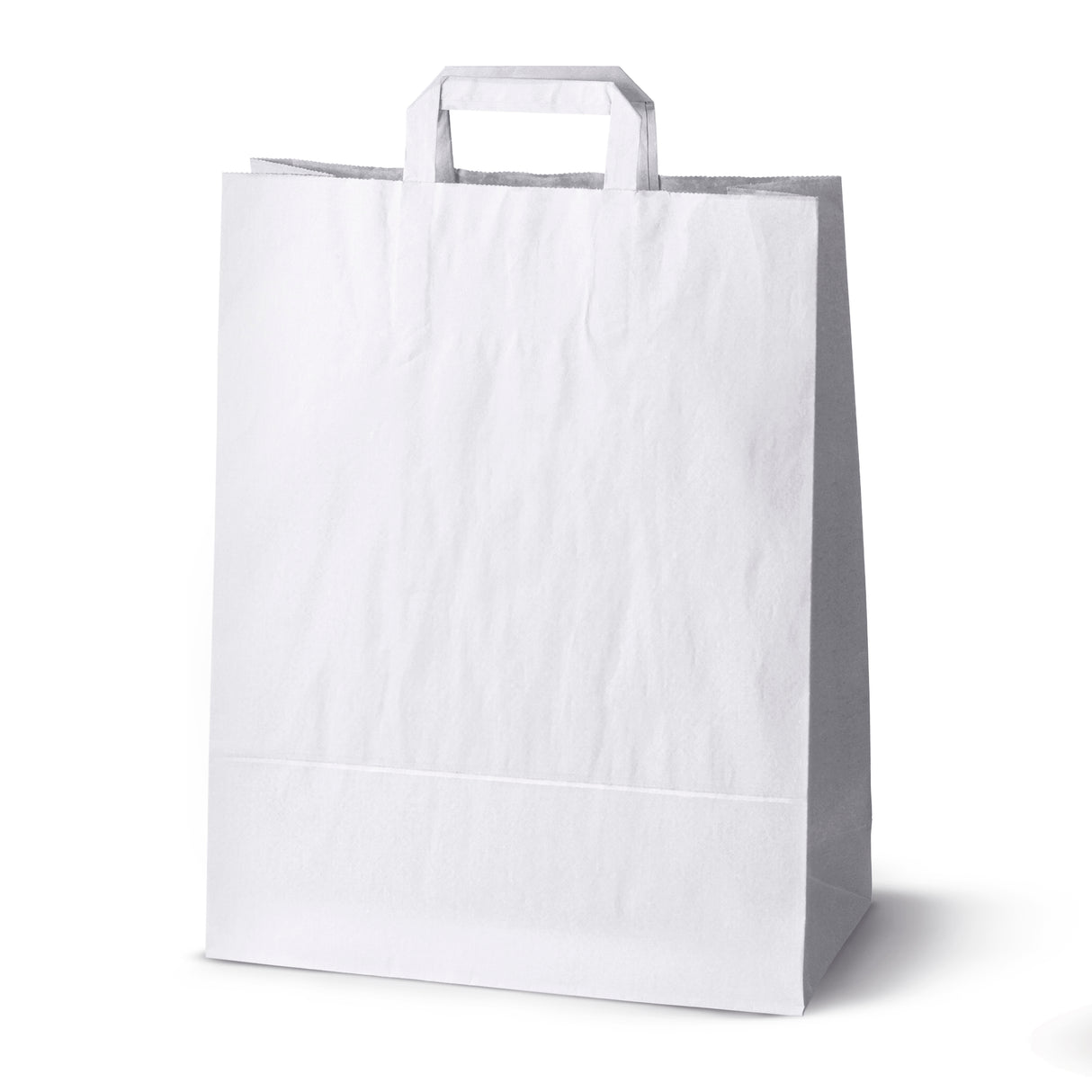 Torba papierowa z uchwytem płaskim 320x120x410mm Biała