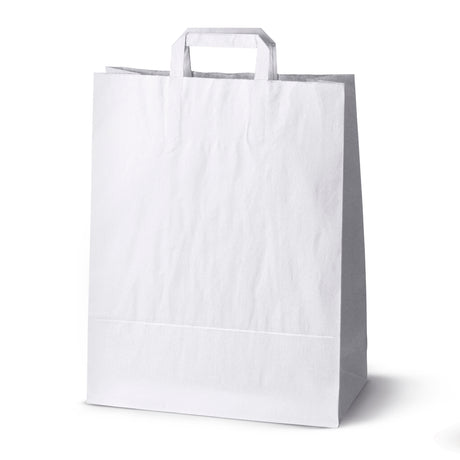Torba papierowa z uchwytem płaskim 320x120x410mm Biała