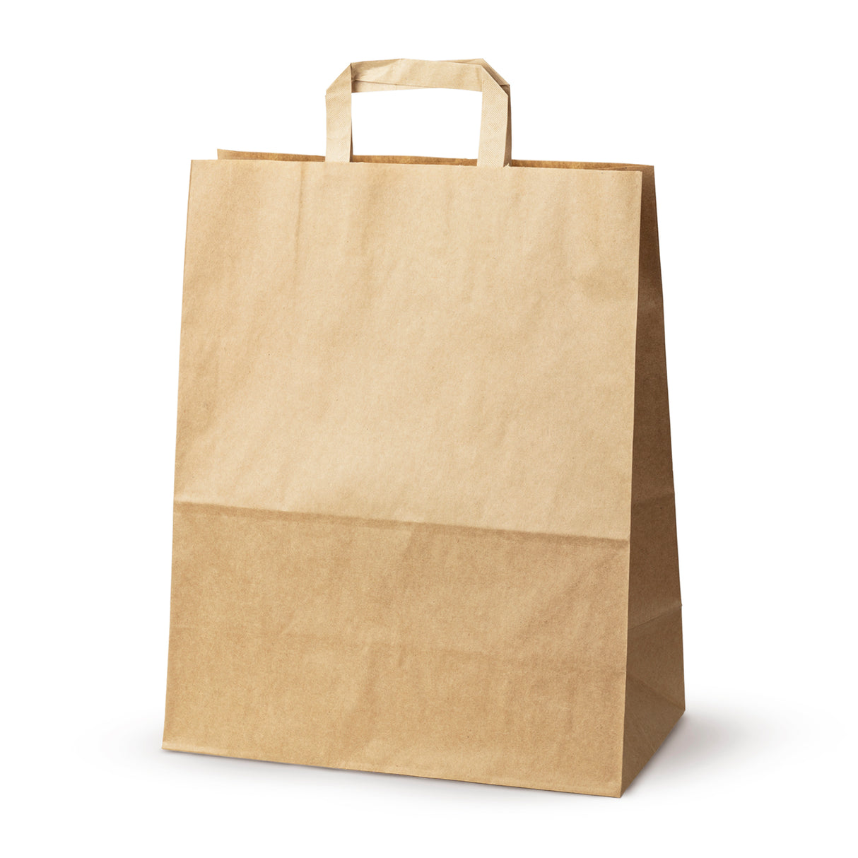 Torba papierowa z uchwytem płaskim 320x160x390mm Brązowa