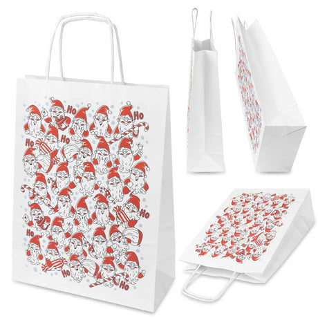 Torba papierowa świąteczna 240x100x320mm Mikołaje