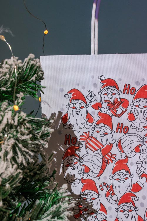 Torba papierowa świąteczna 240x100x320mm Mikołaje