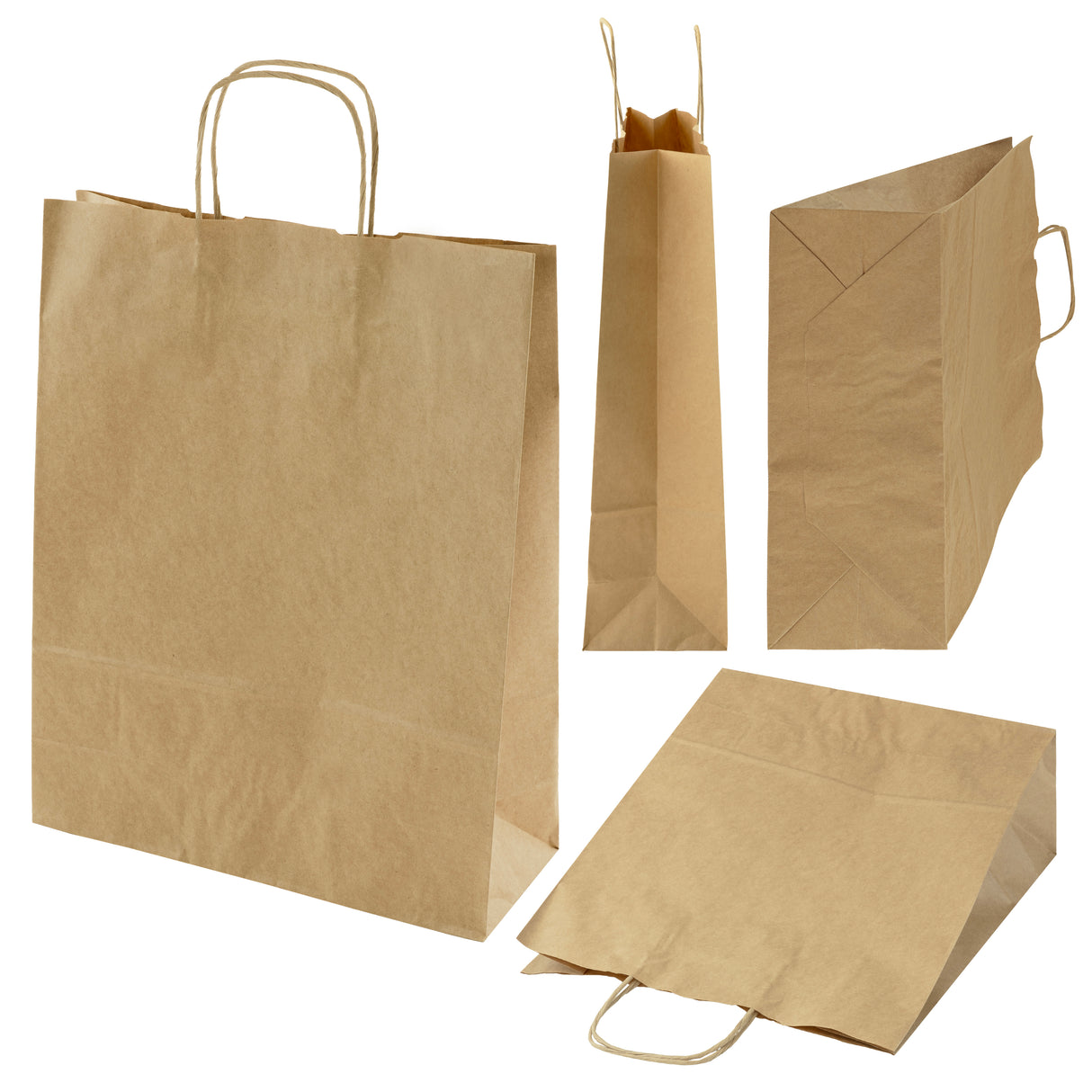 Torba papierowa 320x120x410mm z uchwytem skręcanym Brązowa