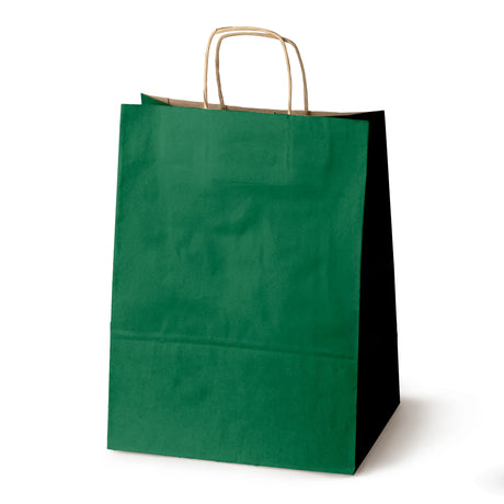 Torba Papierowa z Uchwytem Skręcanym 300x170x425mm Ciemnozielona Brązowy