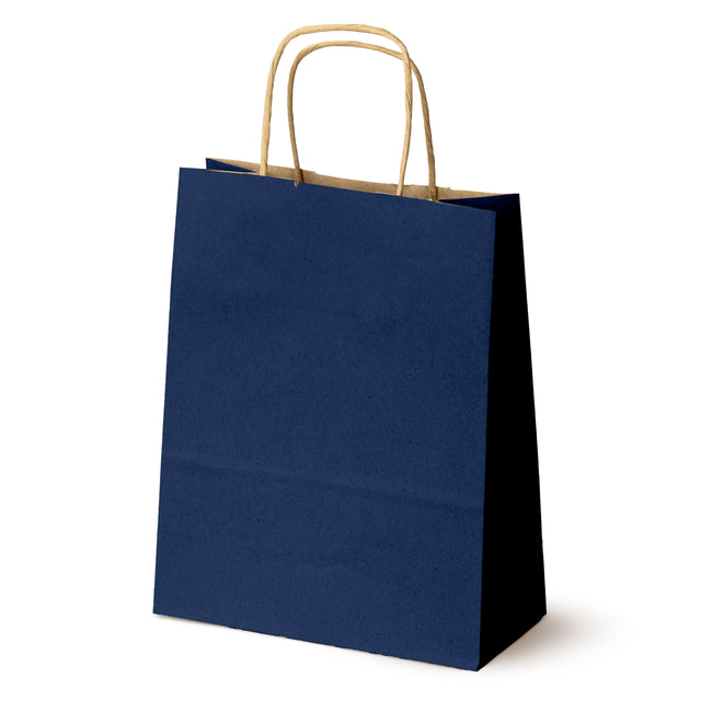 Torba Papierowa z Uchwytem Skręcanym 180x80x225mm Granatowa