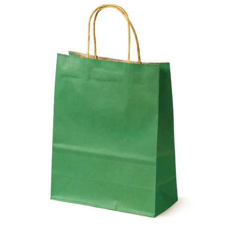 Torba Papierowa z Uchwytem Skręcanym 240x100x320mm - Zielona pastelowa Brązowy