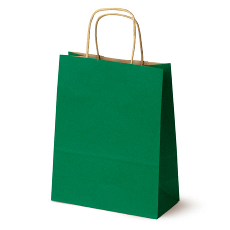 Torba Papierowa z Uchwytem Skręcanym 180x80x225mm Ciemnozielona Brązowy