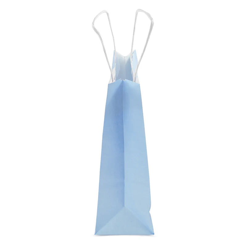 Torba papierowa z uchwytem skręcanym 180x80x225mm Niebieska pastelowa