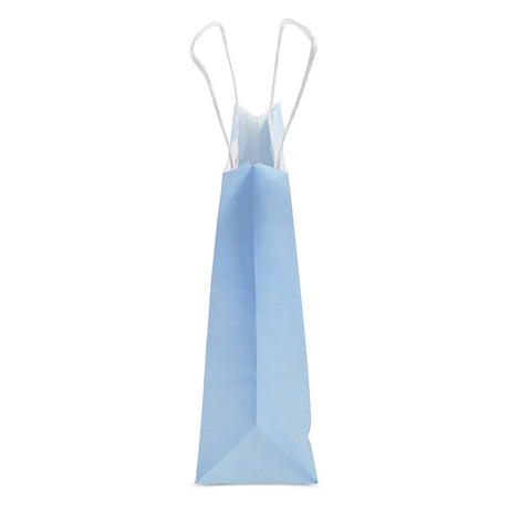 Torba papierowa z uchwytem skręcanym 180x80x225mm Niebieska pastelowa